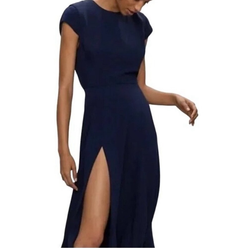 Aritzia Babaton Hamptons Pure Indigo Midi Dress